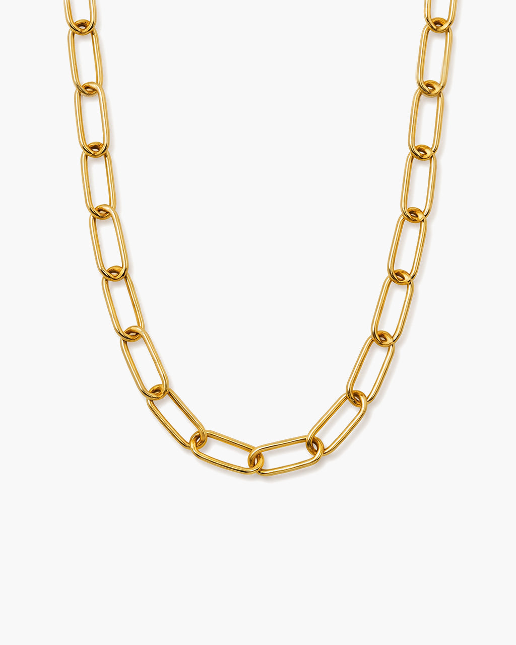 Chunky Paperclip Chain Choker Waterproof Gold Necklace