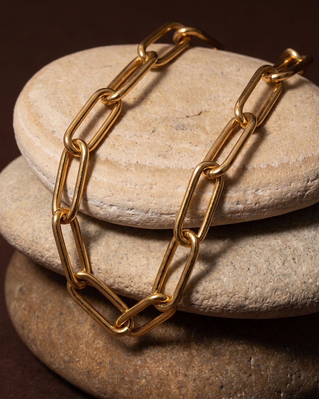 Chunky Paperclip Chain Choker Waterproof Gold Necklace
