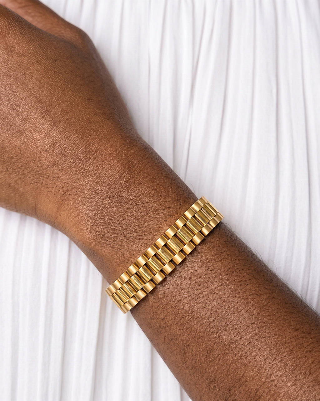 Chunky Watch Band Statement Waterproof Gold Bracelet