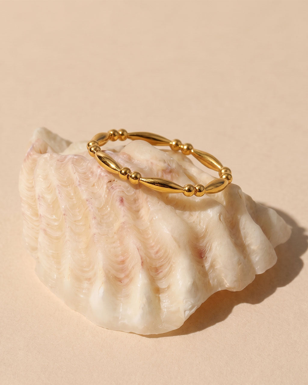 Dainty Marquise Beaded Stacking Waterproof Gold Ring