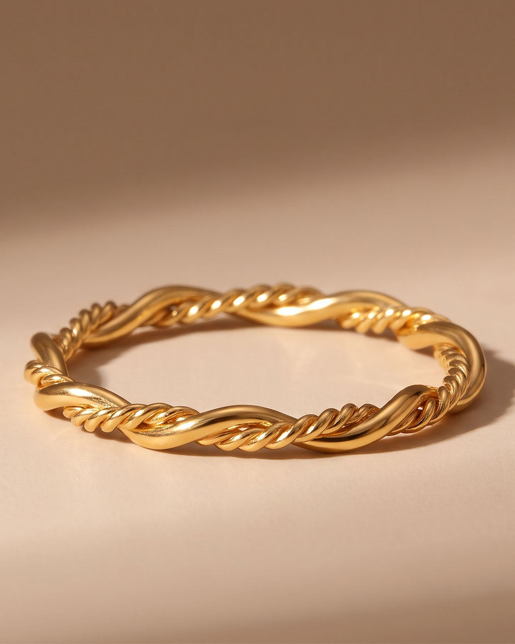 Delicate Wrapped Rope Stacking Waterproof Gold Ring