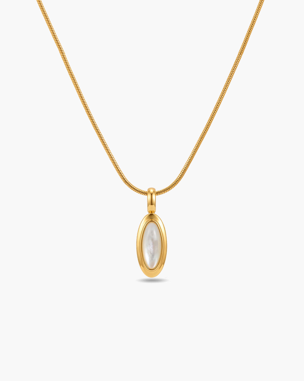 Marquise Mother of Pearl Waterproof Gold Necklace